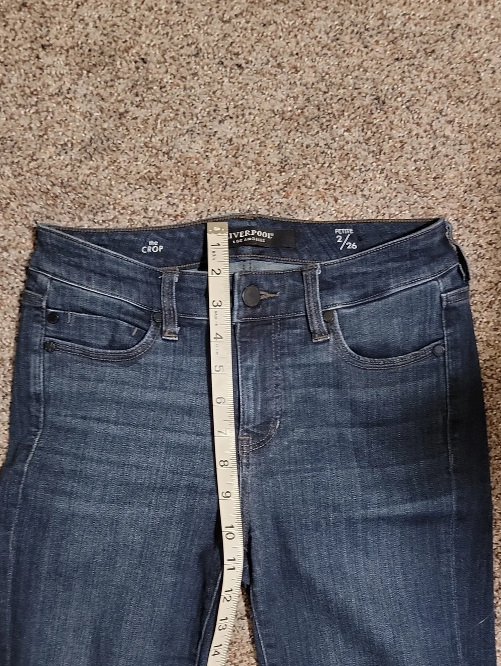 Liverpool Dark Blue Women's Cropped Jeans